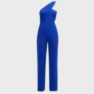 NWT - Aidan By Aidan Mattox One Shoulder Crepe Jumpsuit - Size 8 Holiday Outfit